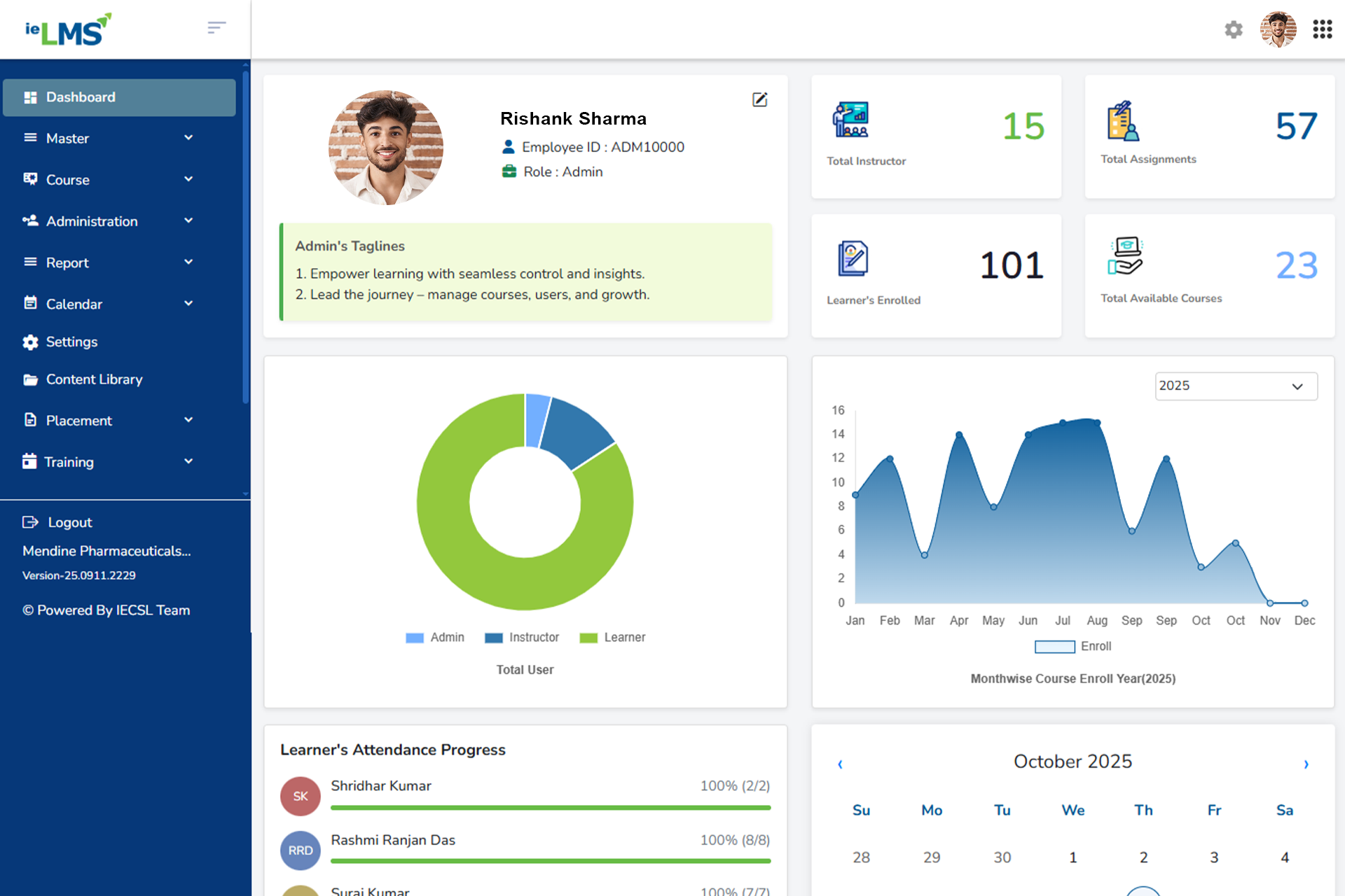 ieLMS Dashboard